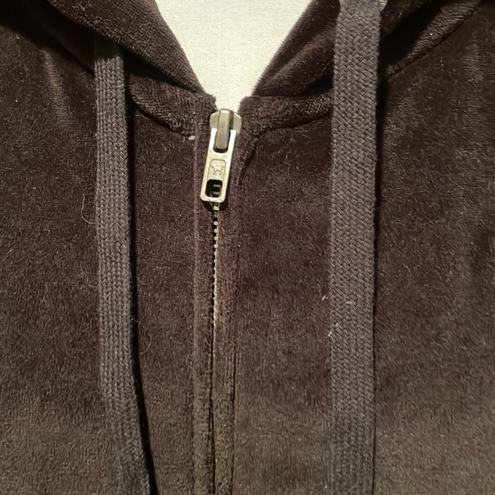 Vintage 90’s Victoria’s Secret Zip Up Hoodie Love Pink Sequins in Black Size M - Picture 5 of 8